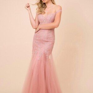Off Shoulder A-Line Shape Prom Dress NXJ325